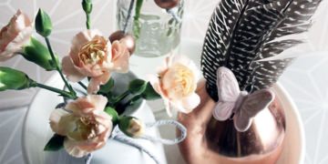 Arbeitszimmer dekorieren mit Kupfer ind Pastellfarben