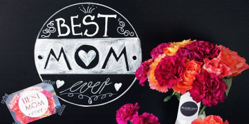Blumen zum Muttertag mit einer DIY Kreidetafel