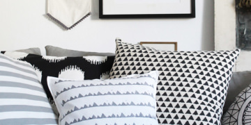 Kissen mit DIY Druck für einen hyggeligen Look