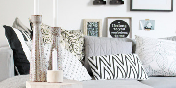Wohnzimmer in neuem Look mit modernem Beistelltisch