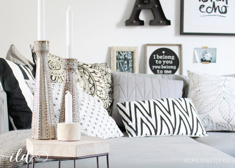 Wohnzimmer in neuem Look mit modernem Beistelltisch