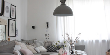 Neue Lampe im Industrielook & dezente Osterdeko im Wohnzimmer
