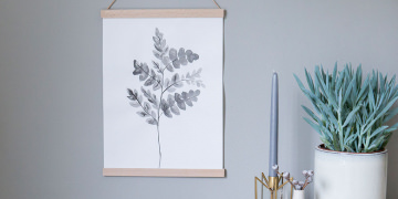 Einfache DIY Posterleiste mit selbstgemaltem Aquarellbild