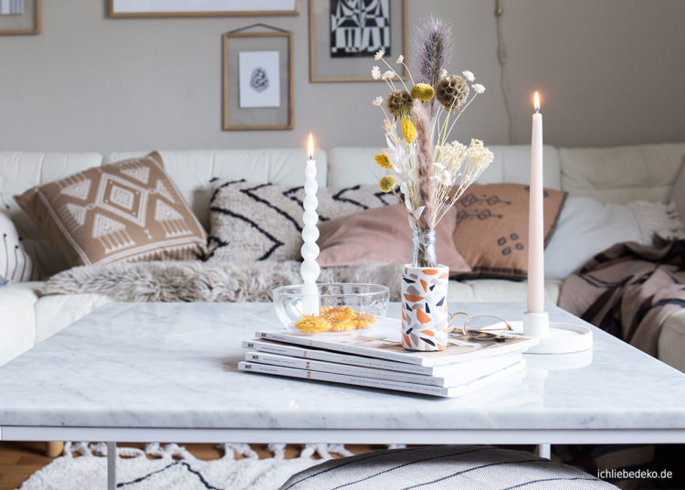 Upcyclingidee für Glasflaschen – DIY Terrazzo Vase